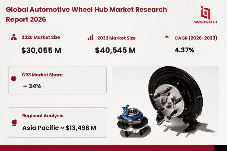 Global Automotive Wheel Hub Market Size is Expected to Reach USD 30,055 Million by 2026